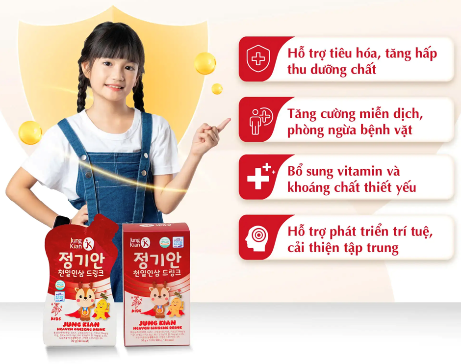 Tác dụng của nước hồng sâm đối với trẻ nhỏ